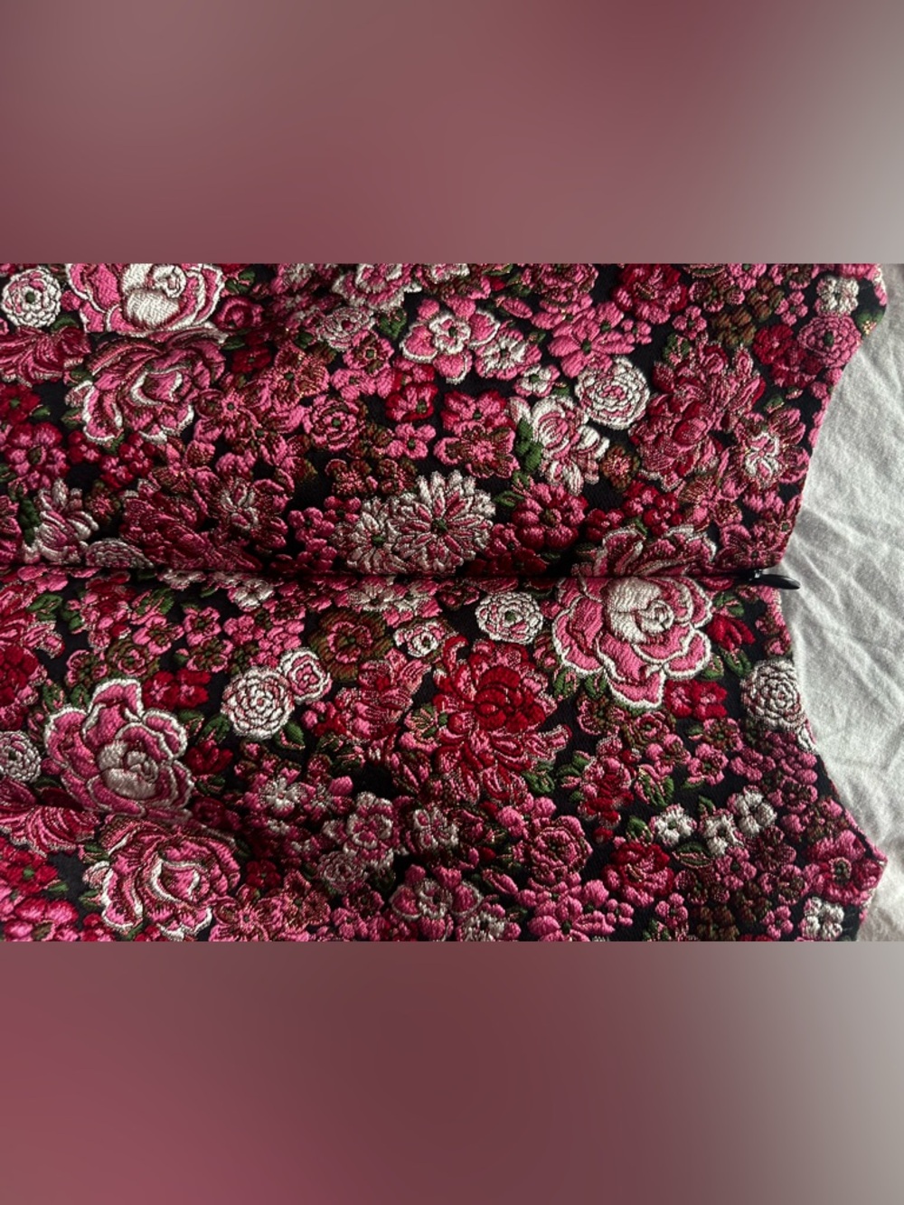 Adam Lippes Floral Brocade Sleeveless Dress Pink Black Size 2 - Picture 11 of 11